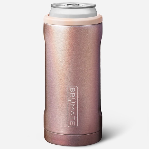 BrüMate Glitter Rose Gold Hopsulator Slim 12 oz slim cans NWT - Picture 1 of 5
